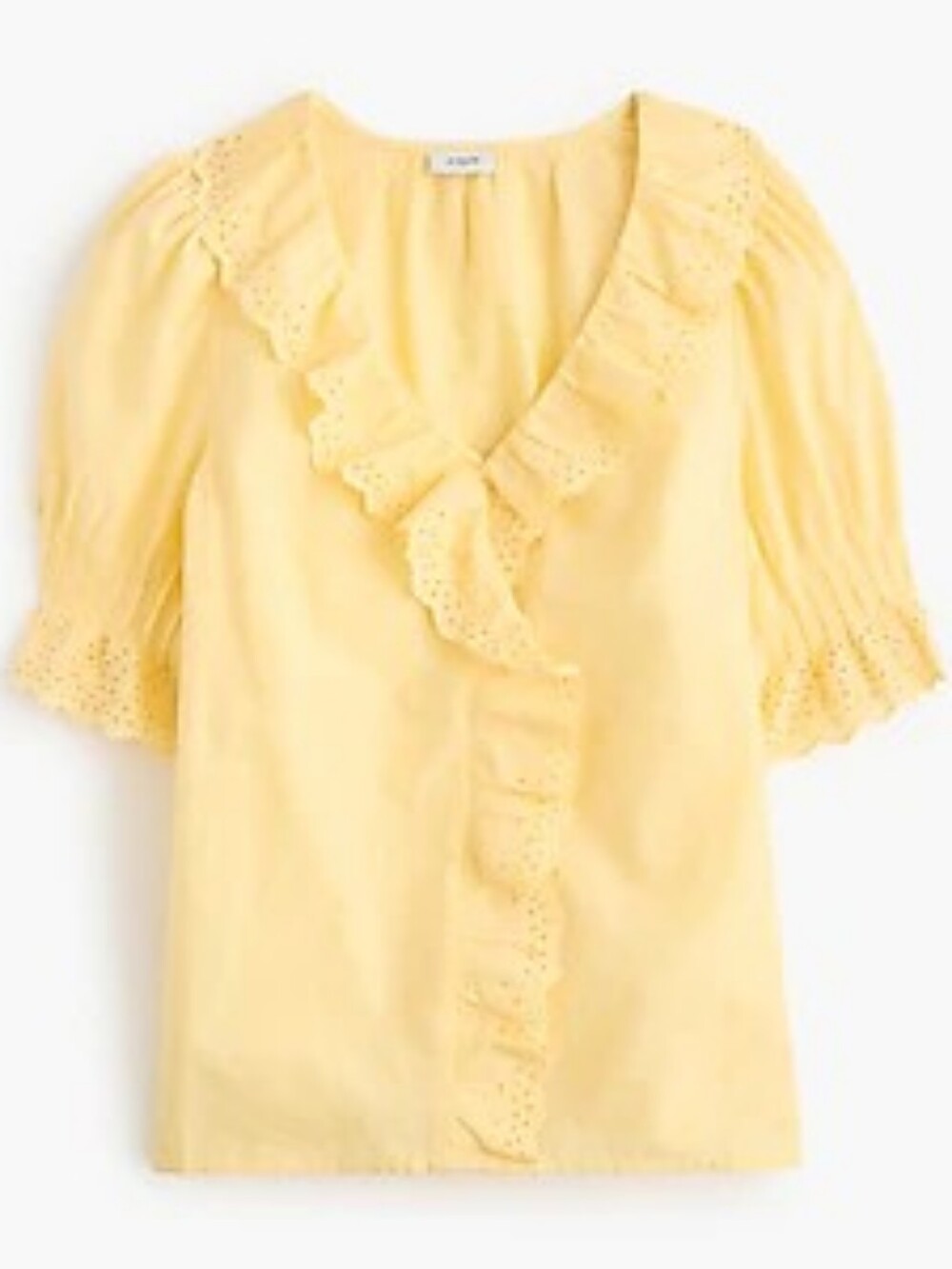 J. Crew Factory Eyelet Ruffle-front Top - Picture 4 of 5